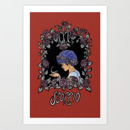 Scorpio: Art Nouveau Zodiac Art Print