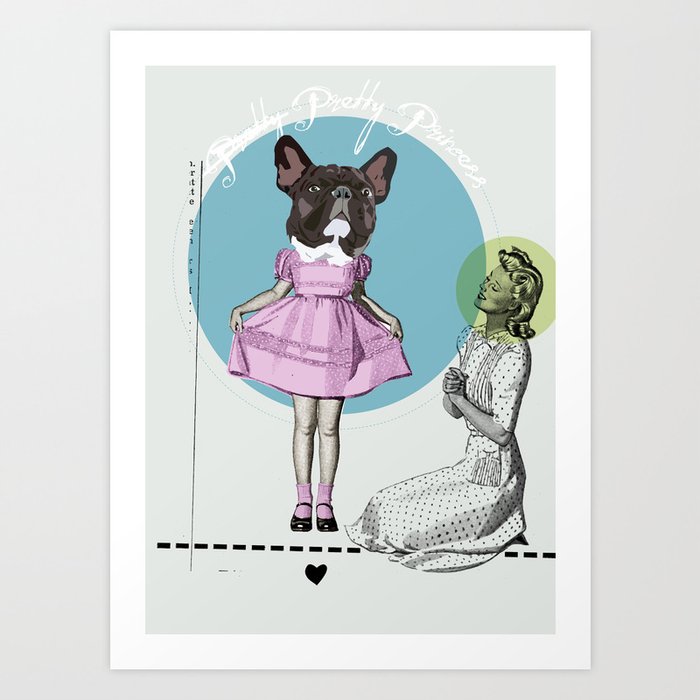 Pretty Chauncey Princess - French Bulldog Art Print
