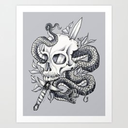 Snake Skull Art Print