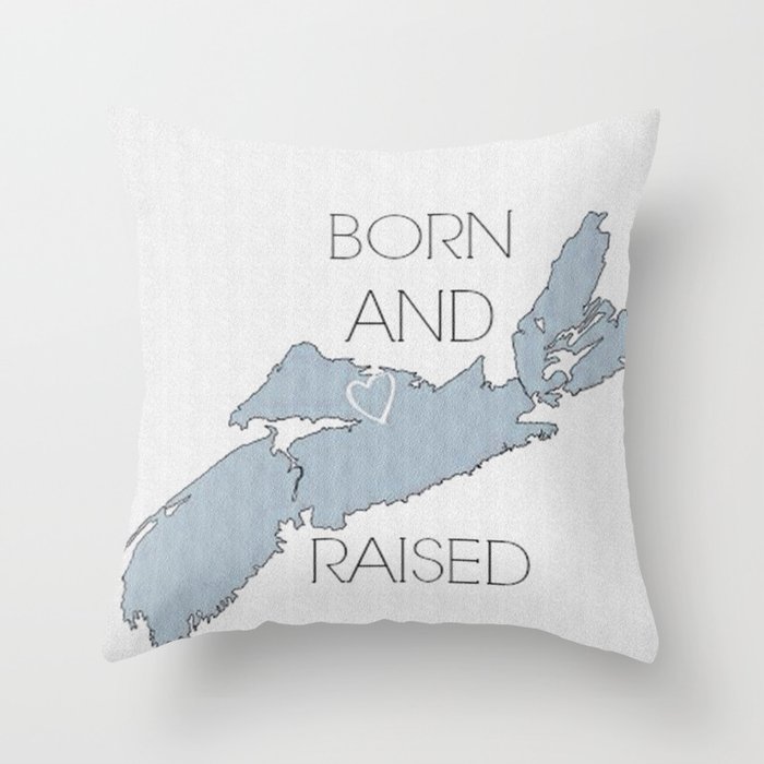 BORN AND RAISED Throw Pillow