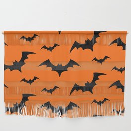 Halloween Bats Orange & Black Wall Hanging