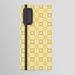 Cheerful Retro Modern Kitchen Tile Mini Pattern Pink, Orange and Yellow Android Wallet Case