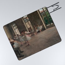 Classical Masterpiece 'The Ballet Rehearsal' by Edgar Degas Picnic Blanket