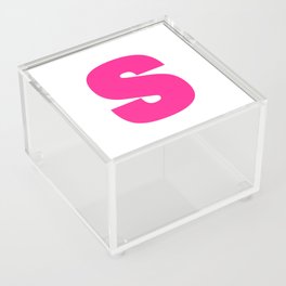 S (Dark Pink & White Letter) Acrylic Box