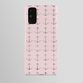 Blush Pink Rose Gold Nautical Anchors Android Case