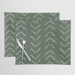 Boho Big Arrows in Leaf Green Placemat