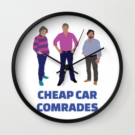 "Cheap Car Comrades" - Clarkson, Hammond and May art work Wall Clock