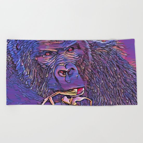 Feeding Gorilla Beach Towel