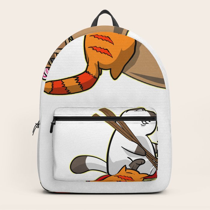 Funny Kawaii Japanese Anime Cats Eating Ramen Noodle graphic Backpack by dc_designstudio | Society6