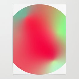 Modern neon holographic art Poster
