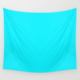 Cyan Blue Solid Color 0ff0fe Wall Tapestry