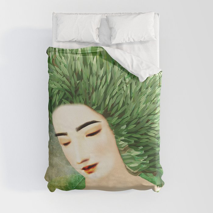 Protective of olive trees Duvet Cover