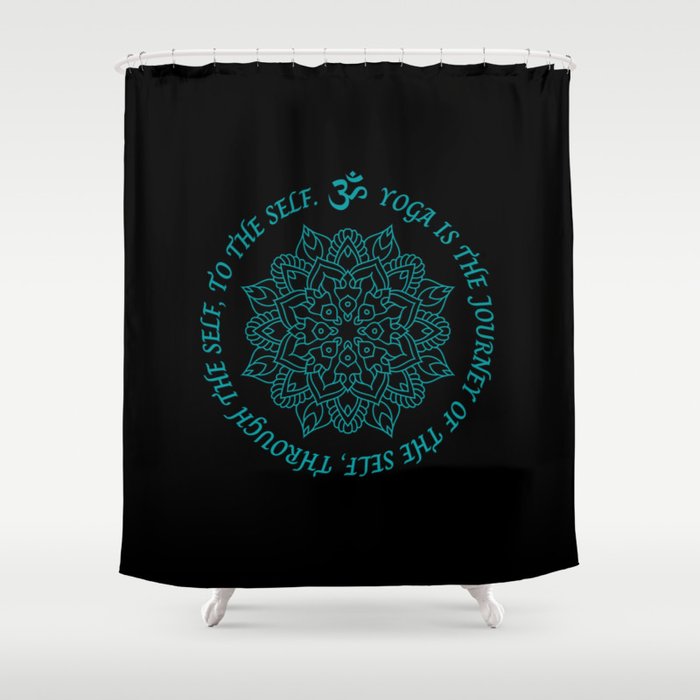 Yoga is the journey of the self, through the self, to the self. Yoga Mandala Blue Pal ColorsDesign Shower Curtain