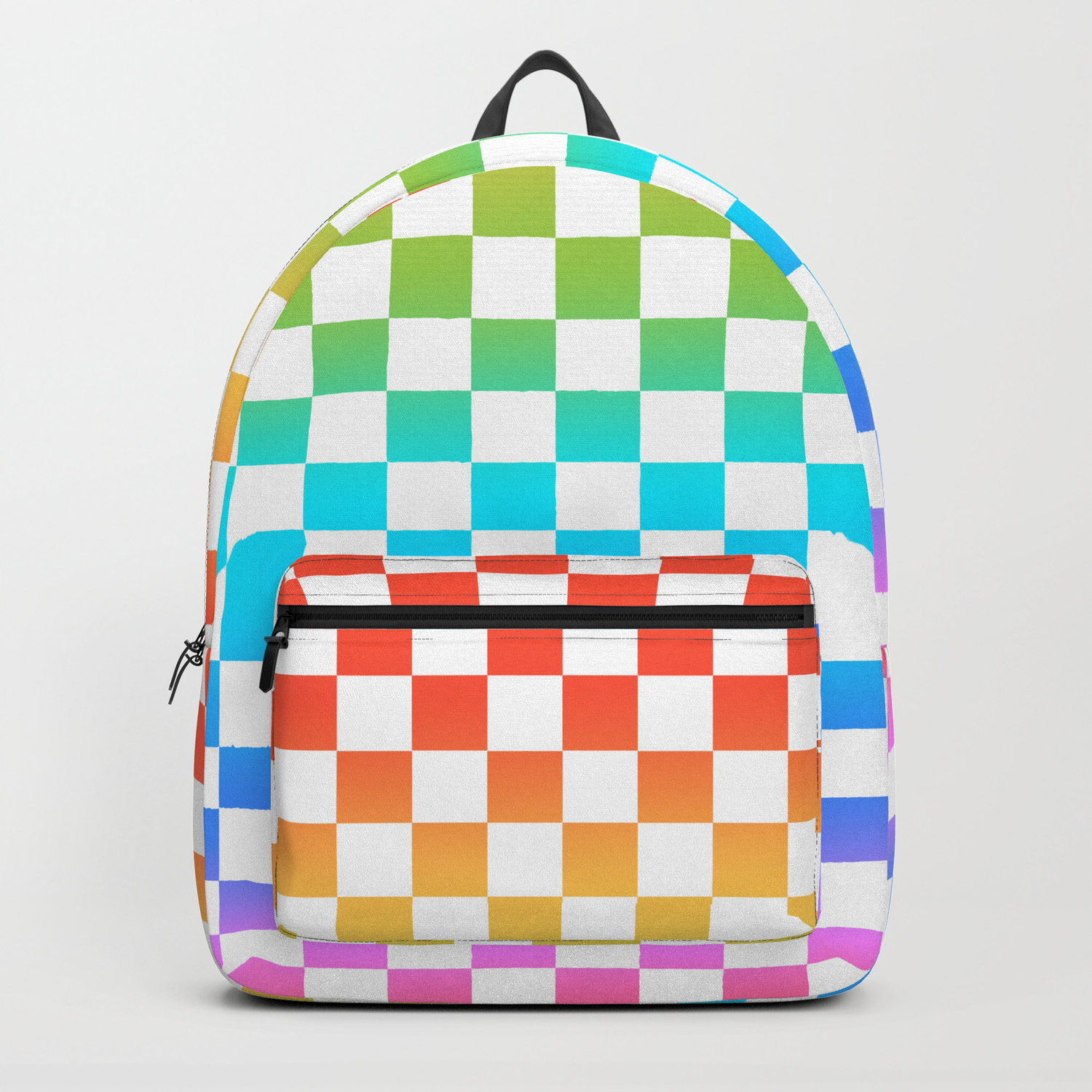 rainbow checkerboard backpack