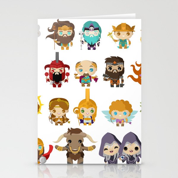 Chibi Kawaii Gods Of The Greek Mythology Stationery Cards By Delcarmat Society6