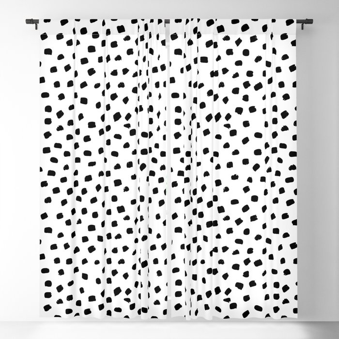 Dalmatian Dots Black White Spots Blackout Curtain