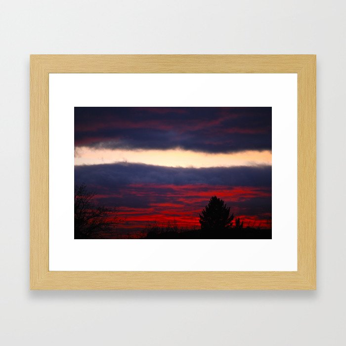 separation leaves ember in the sunsets Framed Art Print