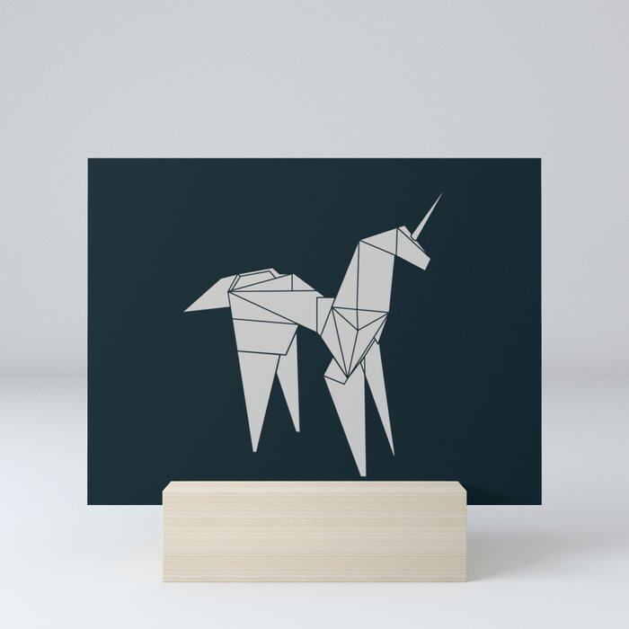 Blade R. Unicorn, Origami Artwork for Wall Art, Prints, Posters, Tshirts, Women, Men, Kids Mini Art Print