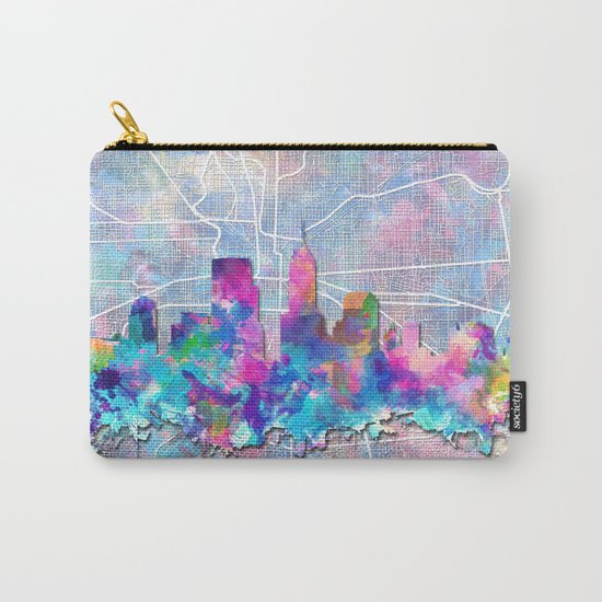 indianapolis city skyline watercolor 2 Carry-All Pouch
