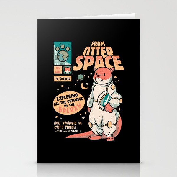 Otter Space Astronaut Other Gravity Galaxy Comics by Tobe Fonseca Stationery Cards