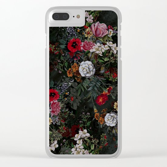 Botanical Flowers IV Dark Clear iPhone Case