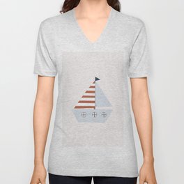 Sailing Boat V Neck T Shirt