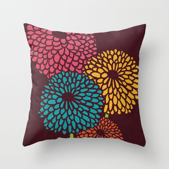 Still Life Chrysanthemum Throw Pillow