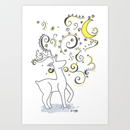 Deer Design Art Print