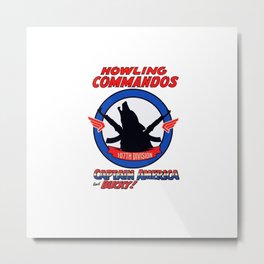 Howling Commandos CAP&BUCKY Metal Print | Stencil, Digital, Other, Concept, Wolf, Bucky, Commandos, Cap, Howling, Army 