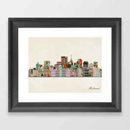 richmond virginia skyline Framed Art Print