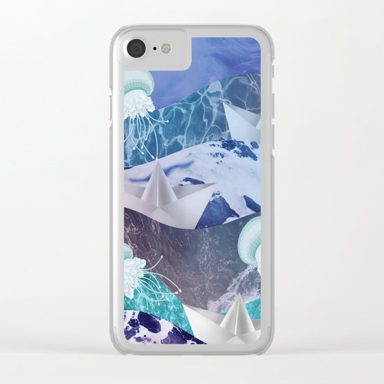 Stormy sea Clear iPhone Case
