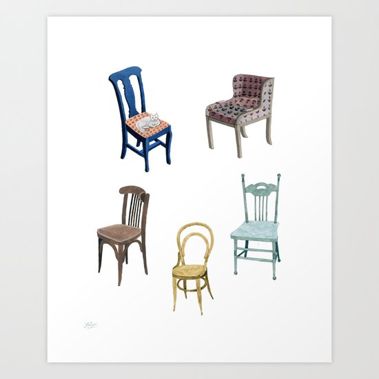 Chairs number 2 Art Print