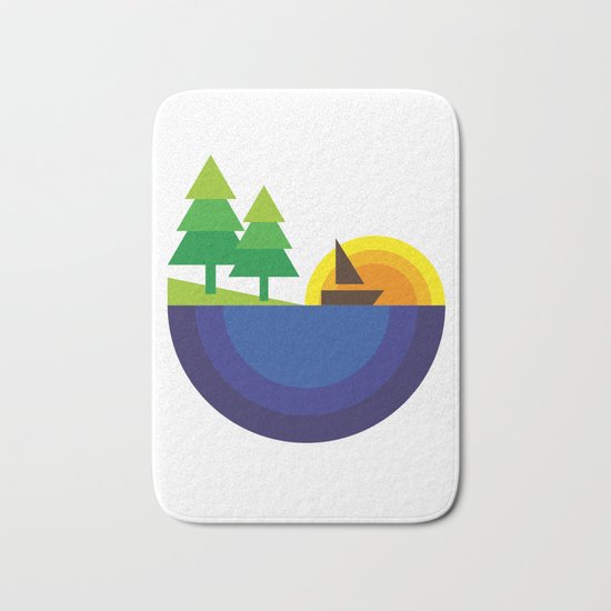 Geometric Landscape Bath Mat
