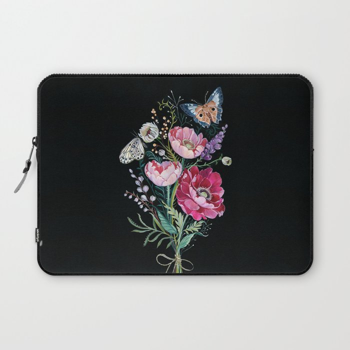 Butterfly Floral Bouquet Laptop Sleeve