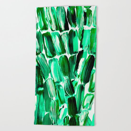 Green Sugarcane, Unripe Beach Towel
