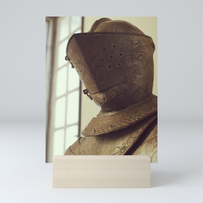 Knight Helmet in French Medieval Castle | Travel Photography Mini Art Print