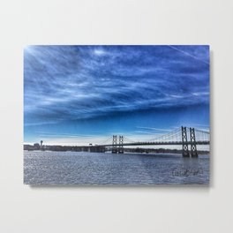 Iowa-Illinois Memorial Bridge - Looking Towards Moline Metal Print | Architecture, Sky, I 74Bridge, Manmade, Bridge, Digital, River, Color, Photo, Hdr 