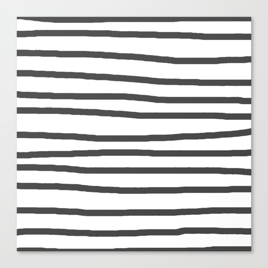 Simply Drawn Stripes in Simply Gray Canvas Print