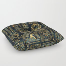 Ancient Egyptian Hieroglyph Sphinx Pyramid Floor Pillow
