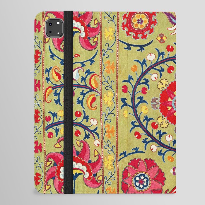 Lakai Suzani Uzbekistan Floral Embroidery Print iPad Folio Case