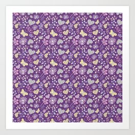 Spring Fling Purple Floral Art Print