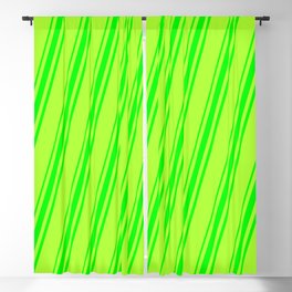 [ Thumbnail: Light Green and Lime Colored Striped Pattern Blackout Curtain ]