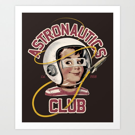 Astro Club (brown) Art Print