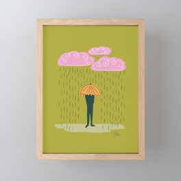 Perfectly Pink Rain Clouds Framed Mini Art Print