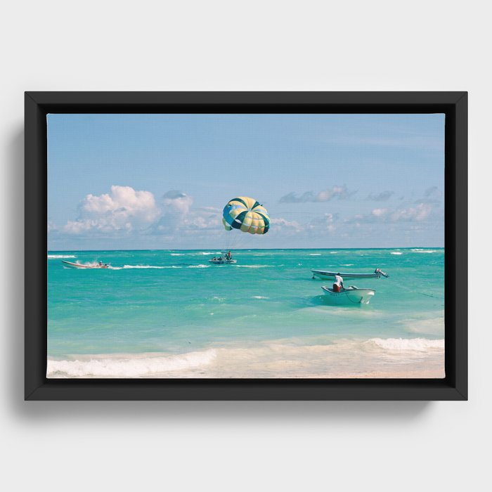 Dreaming of vacation Framed Canvas