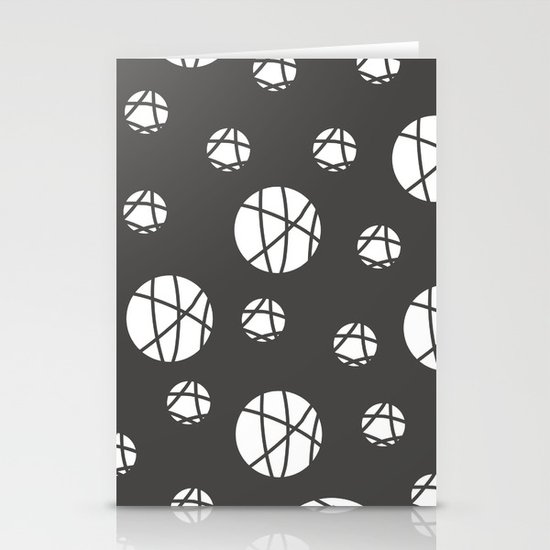 Broken Orbs (WhiteOnGray) Stationery Cards