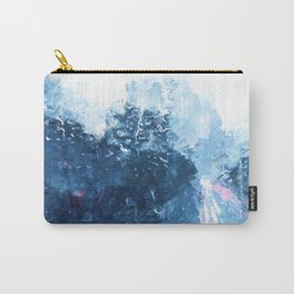 City Rain Carry-All Pouch | Mixed Media, Abstract, Landscape, Painting 