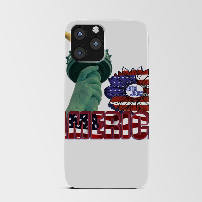 American Statue of liberty and wreath  iPhone Card Case