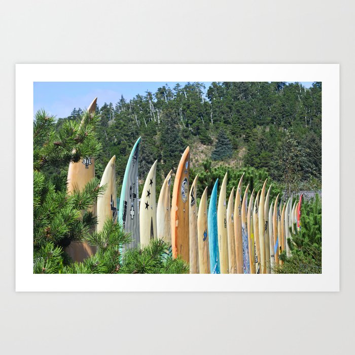 Surfboards Row Surf Pacific Ocean Pacific Northwest Oregon Coast Summer Beach Pacific City Art Print