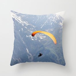 Parachute in Chamonix Throw Pillow